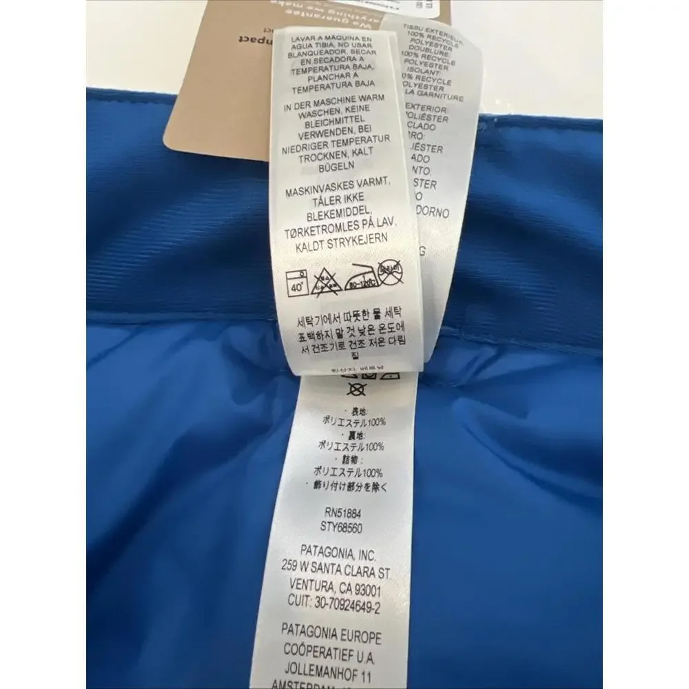 $169 Patagonia Powdertown Snow Pants Thermal Blue Size Small (7-8 )